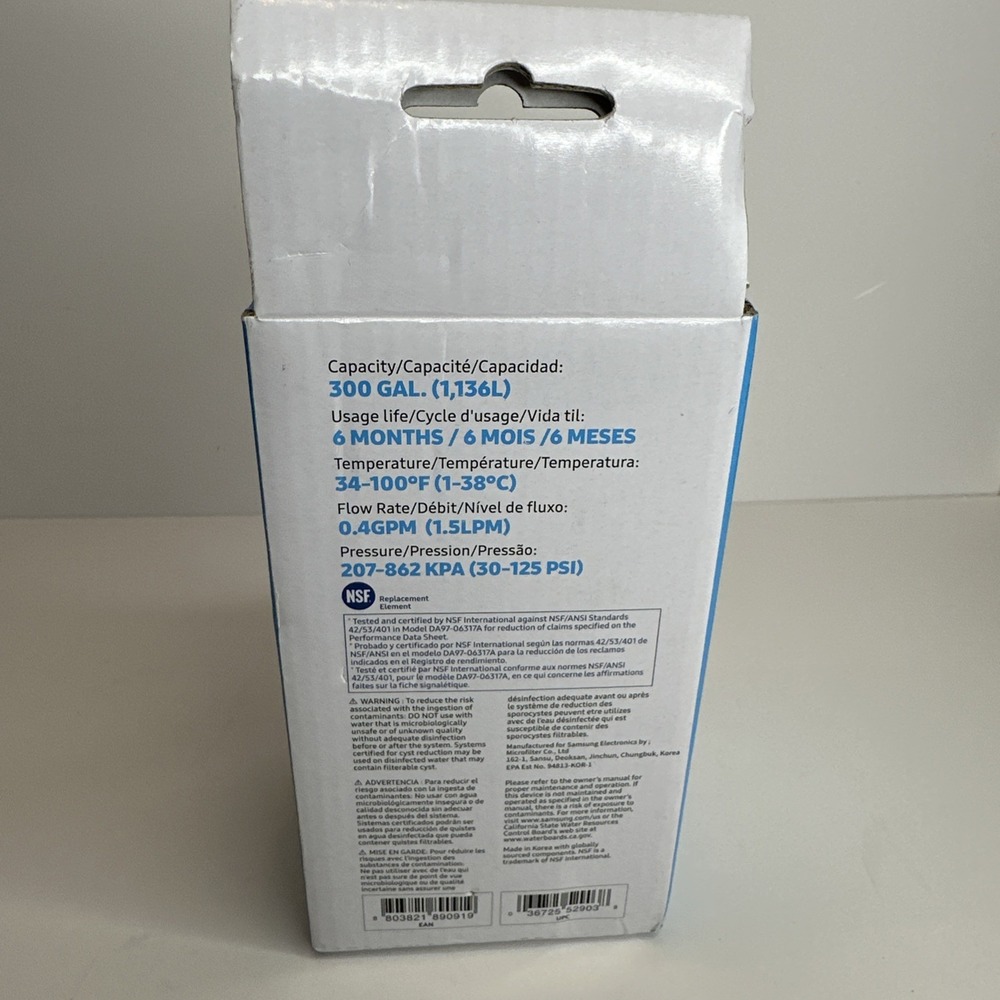 Genuine Samsung Refrigerator Water Filter fits DA29-00003G HAFIN2/EXP HAFCU1/XAA - Picture 4 of 8